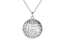 Sterling Silver Round Hollow Ball Bling Pendant Necklace