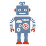 Kids Living Room Little Triangles Robot Nursery Wall Decal Stickers