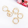 Unique And Adjustable 6 PCS Sets Punk Gold Knuckle Midi Rings For Women And Girls Best Jewelry Gifts