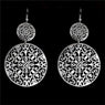Vintage Round Hollow Drop Earrings White Gold Filled Dangle Earrings For Women