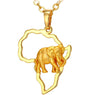 Trendy Africa Elephant African Map Shade Necklaces Pendant Jewelry