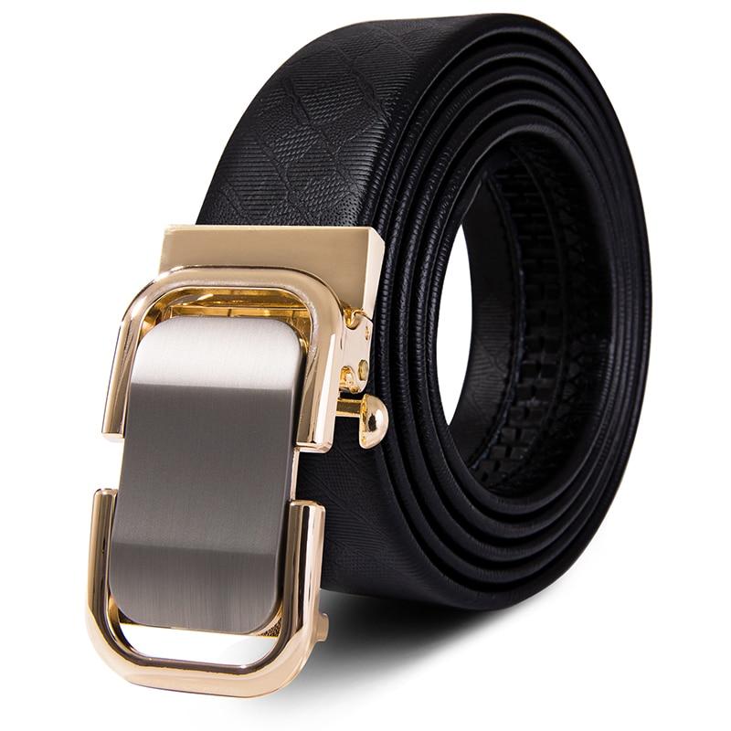 HiTie Mens Designer Genuine Leather Belts Automatic Gold Belt
