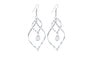 Women Silver Color Circle With Spring Shape Dangle Long Earrings