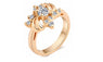 Rose Blooming AAA Zircon Gold Color Luxury Ring (6,8,9)