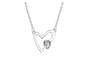 Double Heart Shape Austrian Crystal Pendant Necklace