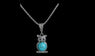 Silver Resin Stone Cute Animal Owl Pendant Necklace