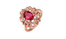 Red CZ Stone Flower Design Rings for Women (6,7,8)