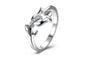 Trendy Silver Plated Leaf Flower Shape Ring (7,8)