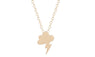 Gold Plated Storm Cloud Lightning Pendant Necklace