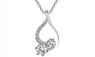 Silver Plated Cubic Zirconia Rhinestone Pendant Necklace
