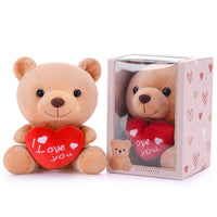 I Love You Stuffed Teddy Bear with Heart Plush Toy Gift 6 Inches for Valentines Day - sparklingselections