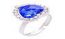 Blue Heart Titanic Rhinestone Adjustable Ring