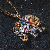 New Cute Crystal Rhinestone Elephant Pendant Necklace Fashion Crystal Women's New Gifts Jewelry - sparklingselections