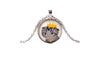 Women Cute Cat Glass Cabochon Chain Necklace