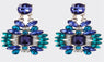 Trendy Elegant Shiny Resin Stone Blue Plant Crystal Stud Earrings