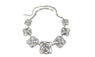 Women Silver Plated Flower Chunky Chains Statement Necklace