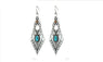 Geometric Carved Blue Stone Big Dangle Earrings for women