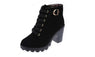 New Plus Velvet Thick Heels Wild Black Matte Short Boots