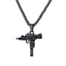 Stylish New Hip Hop Black Gun Shape Stainless Steel Necklace Pendant