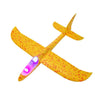 Kids LED Light Foam Throwing Airplane Mini Inertia Aircraft Toy 48cm