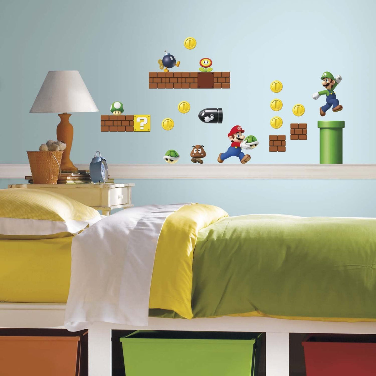 Removable Cartoon Super Mario Bros Wall Stickers For Kids Rooms ...