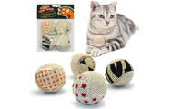 4pcs/pack Interactive Play Chewing Rattle Scratch Catch Ball Cat Toy - sparklingselections