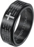 Women's Stainless Steel Bible Lord's Prayer Cross Ring