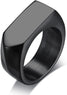 New Stylish Solid Black Rock Punk Cool Ring Stainless Steel Fashion Ring Jewelry For Men, Party Cocktail Rings