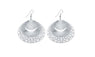 Gold Plated Sector Shape Round Dangle Long Silver Earrings For Women