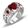 Hollow Heart Crown Trendy Crystal Bride Wedding Engagement Party Ring