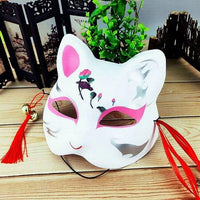 2019 Halloween Fox Mask Hand-Painted Japanese Half Face Mask - sparklingselections