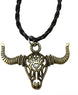 Animal Bull Cattle Skull Pendant Necklace For Women PU Leather Chain Hot Sale Necklace For Men Jewelry