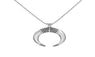 Antique Silver Color Half Moon Cresent Pendant Necklace For Women