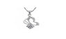 Dangle Heart CZ Zircon Pendant Necklace