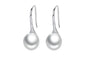 Silver Elegant Round Pure Love Pearl Drop Earrings for Women