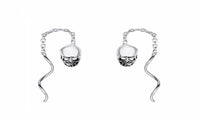 Halloween Party Skull Bone Skeleton Chain Earrings For Women - sparklingselections