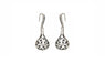 Silver Hollow Flower Bridal Earrings