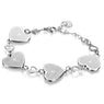 Womens Charm Heart Cross Link Wrist Bracelet