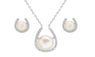 Natural Pearl Wedding Jewelry Set Ladies Romantic Fashion Wedding Engagement Necklace Earrings Jewelry Set