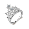 New Silver Plated Austrian Crystal Crown Ring