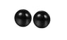 Unisex Black Round Magnet Stud