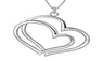 Silver Plated Fashion Double Heart Shape Pendant necklace