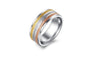 Three Colors Lines Trendy Ring For Women