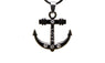 Men's Gun Black Anchor Bow Pendant Necklace