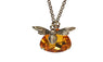 Copper Crystal Lovely Bumble Bee Pendant Necklace