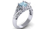 Mounting Design Three Cubic Zirconia Stone Engagement Ring