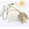 Cute Vintage Bronze Hollow Out Christmas Tree Pendant Necklace