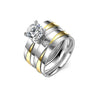 Fashion Titanium Steel Double Ring Set For Women