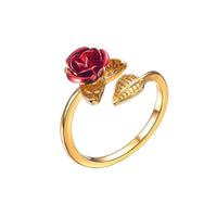Women's Rose Flower Resizable Ring Valentine's Day Gifts - sparklingselections