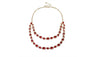 Womens Simple Red Hand Cut Multilayer Short Necklace